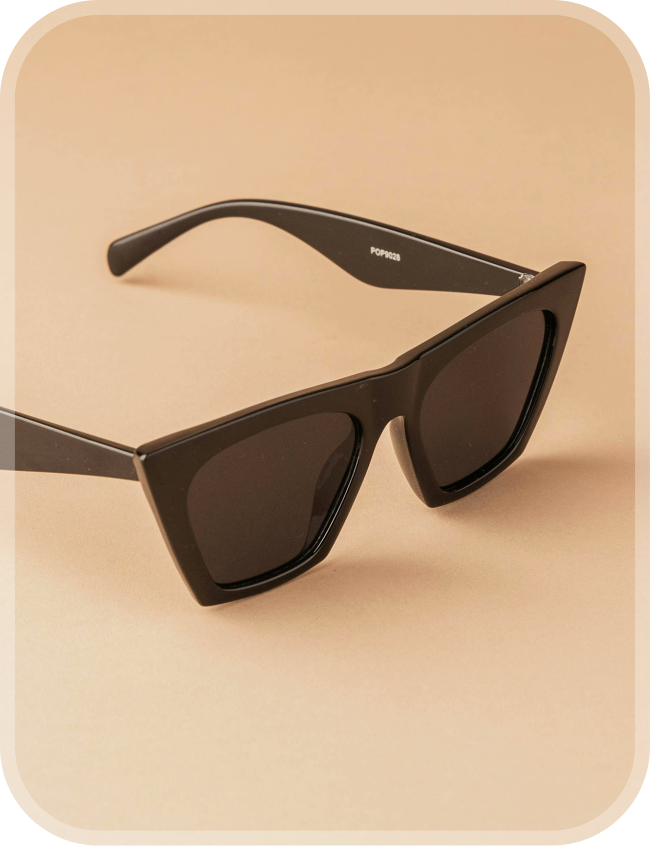 Angular glasses frame